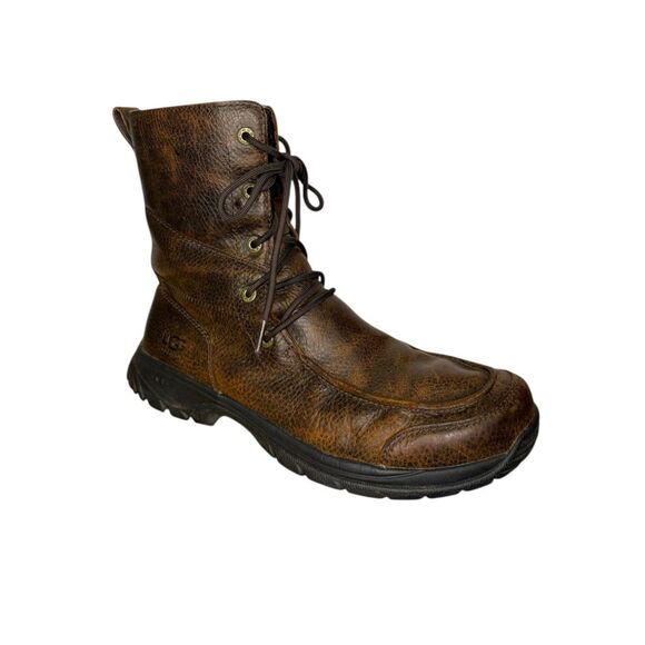 UGG Sahale Men’s 10 Leather Boots Sherpa Lined Waterproof for Snow Rain Outdoor - Picture 1 of 11